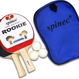 spinec Rookie Table Tennis Playset Red, Black Table Tennis Racquet image 5