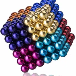 ghoniya enterprise Multi-Colored Balls for Kids , Degree Round Magnetic Stainless Steel Solid Balls for Kids Toy , 216 pcs- Multi Color image 5