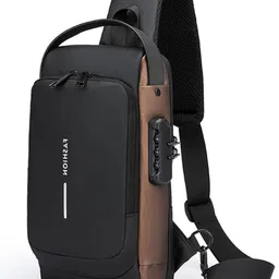 nkkl Multicolor Men & Women Shoulder Bag Men Stylish Shoulder Bag with USB Port & Security Lock Perfect for Travel_VR54 image 1