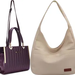 trendycraft Women Purple, White Satchel image 1