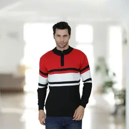 glaucus Men Striped High Neck Multicolor Sweater-picture-22