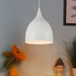 greywings Rosia White Metal Hanging Light image 1