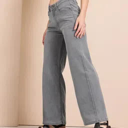 mast & harbour Women Loose Fit Mid Rise Grey Jeans image 3