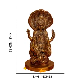 Lord Vishnu With Snake Brass Religious Idol by The Advitya image 4