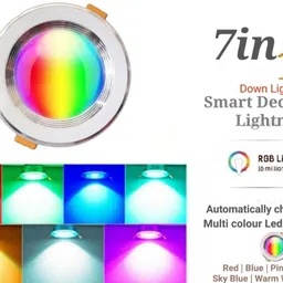mnlight 9w 7-1 multi color 4 Line (Red/ Pink/Blue/Yellow/Violet/Green/White) pack of 1 Recessed Ceiling Lamp image 2
