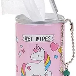 asija makeovers Combo of 1 Unicorn Print Wet Wipes Mini Tin with 2 Paper Soap Bottle image 4