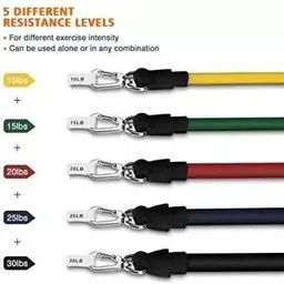 alornor 11Pc Resistance Bands Elastic Rubber Rope Sport Expander Bodybuilding-K73 Resistance Tube image 2