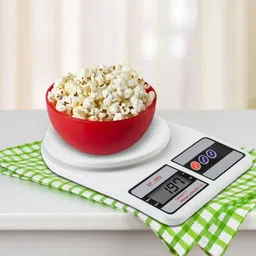 SK TRADERS Digital Kitchen Weighing Scale Capacity, LCD Display, Battery Operated, White) Weighing Scale image 4