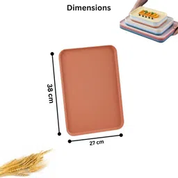 sugaalsu 38cm Wheat Straw Fast Food Trays Restaurant Serving Trays Colorful Cafeteria_N Tray image 2