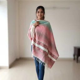 SR Collection Wool Striped Men, Women Shawl image 5