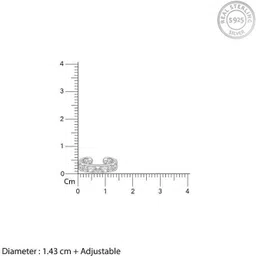 giva Sterling Silver Zircon Rhodium Plated Toe Ring image 4