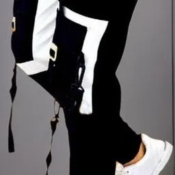 styish Men Self Design Black Track Pants image 2