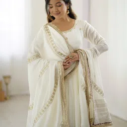 rasutakshvi Silk Blend Stitched Anarkali Gown image 5