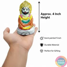 aakar trendz Divine Khatu Shyam Ji Idol – For Home Temple, Office & Car Dashboard Decorative Showpiece - 10 cm image 1