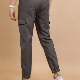 highlander Men Regular Fit Grey Cotton Blend Trousers image 2