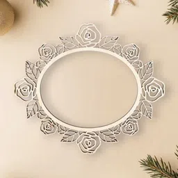 curious button Set of 2 Mirror Frame Ornament Frame Craft for DIY Hanging Wooden Cut-outs image 3