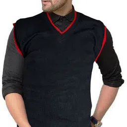 bellavure Men Solid V Neck Multicolor Sweater image 1