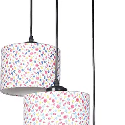 Devansh Multicolor Cotton Round Drum Cluster Hanging Lamp Pendant Lamp Ceiling Lamp image 3