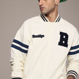 roadster Men Striped Varsity Jacket-picture-24