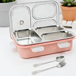 colorbee FlexiSeal Stackable Stainless Steel Lunch Box with 3 Leakproof Compartments 3 Containers Lunch Box-picture-13