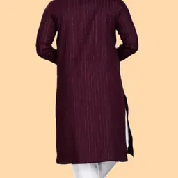 anuj fashion Men Striped Cotton Blend A-line Kurta image 2