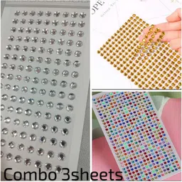 bijoux collection Hair Accessories combo(3sheets)for women & Girls Decoration Pearl Tattoo/Sticker Hair Tattoo/Sticker-picture-20