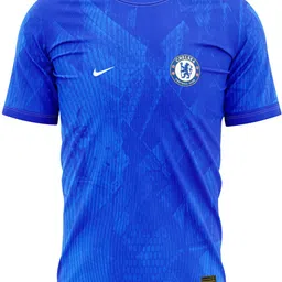 izon Men Printed Round Neck Polyester Blue T-Shirt image 4