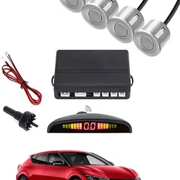 maties 4Parking Sensor Increased Safety For Passengers Silver-100 Universal Car Reverse Silver Parking Sensor With LED Display ,Buzzer-100 Parking Sensor-picture-46
