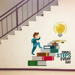 rawpockets 15 cm Small Steps Every Day Motivation Quote Self Adhesive Sticker image 2