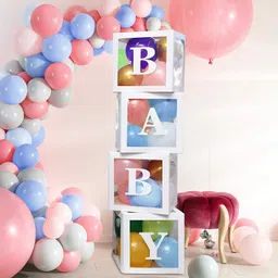 poptheparty Solid Solid Baby Balloon Box for New Born Baby Shower Decoration Naming Ceremony Letter Balloon-picture-24