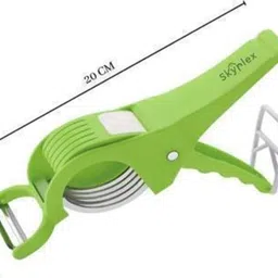 dheeraj Multi-Blade Vegetable Cutter Scissor Style with Peeler (Okra/Bhindi Slicer) Kitchen Tool Set image 2