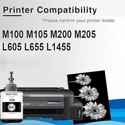 HRK AAA 774 Refill Ink for Epson M100, M105, M200, L130, L360, L380, L350, L361 Printer Black Ink Cartridge image 4