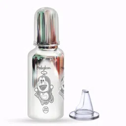 babykom Stainless Steel Feeding Bottle with 1 Extra Silicone Training Spout - 300 image 1