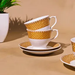 u.p.c. Pack of 12 Ceramic Premium Cup Set Or Cup Plate Tea Set, Tea Cup Set With Saucer, Cup And Plate Set image 4