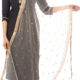 traditions bazaar Net Embellished Gold Women Dupatta-picture-16