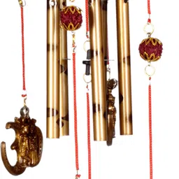 lucky n awesome Lucky Antique Rudraksh Om Radha Krishna Wind Chimes for Positivity & Gifting Aluminium Windchime-picture-10