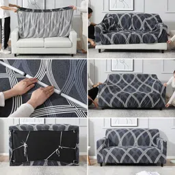 hokipo Polyester 3 Seater Sofa Geometric Cover image 5
