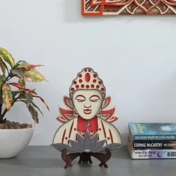 shribalajiarts Laser Cut Design MDF God Budh Table Art With Stend Office D cor image 1