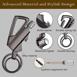 wundervox Keychain Bottle Opener and Matchstick Kerosene Refillable Keychain Lighter-X21 Pocket Lighter image 2