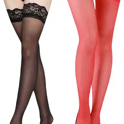 neska moda Women, Girls Lace Top Stockings-picture-10