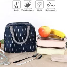 diximo Travel Lunch / Tiffin / Storage Bag for Office, College & School Polyester Blue) Waterproof Lunch Bag image 2