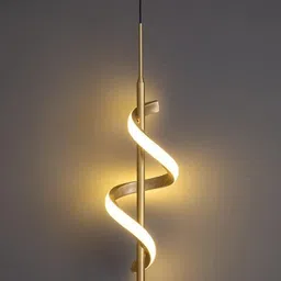 pralinz Luxery Led Pendant Light Acrylic Wave Island Ceiling Lights (Gold) - Warm White Pendants Ceiling Lamp image 3