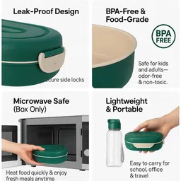 batookvare Premium Lunch Box with Water Bottle – Perfect for School, Office & Travel 2 Containers Lunch Box image 2