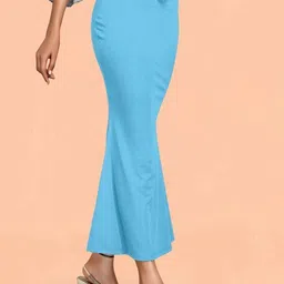 VDIHATA FASHION Sky Blue Fish Cut Solid Lycra Blend Saree Shapewear Petticoat For Women Lycra Blend Petticoat-image-21