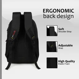 flycraft simna.1555/4 black yellow spacy comfortable 4th to 10th class casual school bags Waterproof School Bag image 2