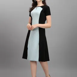 purvaja Women A-line Black Below Knee Dress-picture-12