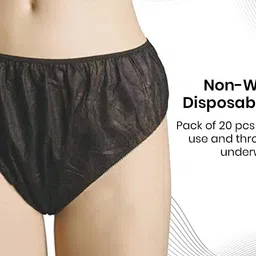 calitate24 4 Pcs Disposable Panties for Women White Bikini Underwear Women Travel Panties Disposable Breathable Briefs for Women Girls Periods Use and Throw Undergarments (Pack of 4) image 4