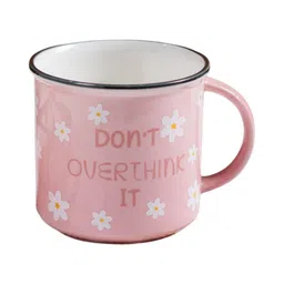 clay craft Pink Fine Ceramic Don t Over Think It Milk Mug 2 Piece -490 ml image 3