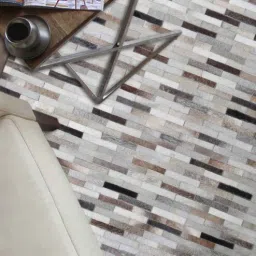dazzhome Grey Hair On Leather Stripes Hand Woven 9ftx12ft Carpet-picture-31