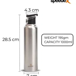 Speedex Silver-Toned Set of 2 Stainless Steel Solid Water Bottle-image-38